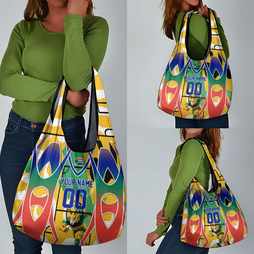 Personalized South Africa Football Springbok Grocery Bag Bafana Bafana Rainbow Nation Flag Colors