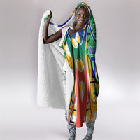 Personalized South Africa Football Springbok Hooded Blanket Bafana Bafana Rainbow Nation Flag Colors