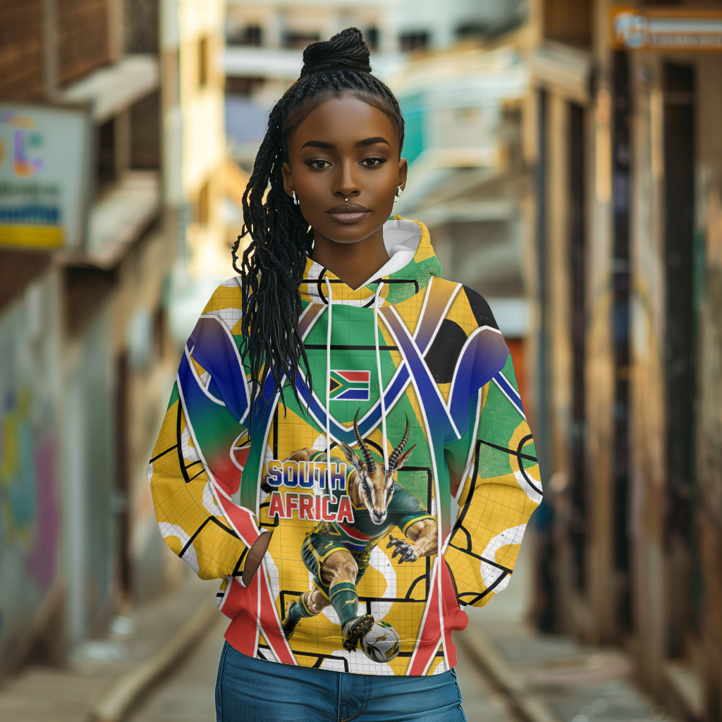 Personalized South Africa Football Springbok Hoodie Bafana Bafana Rainbow Nation Flag Colors