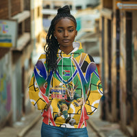 Personalized South Africa Football Springbok Hoodie Bafana Bafana Rainbow Nation Flag Colors