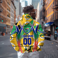 Personalized South Africa Football Springbok Hoodie Bafana Bafana Rainbow Nation Flag Colors