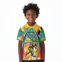 Personalized South Africa Football Springbok Kid Polo Shirt Bafana Bafana Rainbow Nation Flag Colors