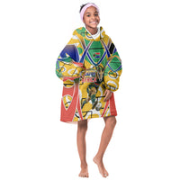 Personalized South Africa Football Springbok Kid Wearable Blanket Hoodie Bafana Bafana Rainbow Nation Flag Colors