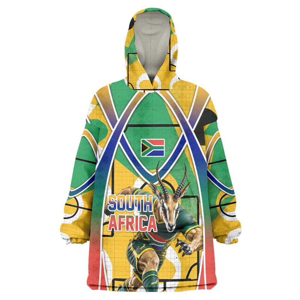 Personalized South Africa Football Springbok Kid Wearable Blanket Hoodie Bafana Bafana Rainbow Nation Flag Colors