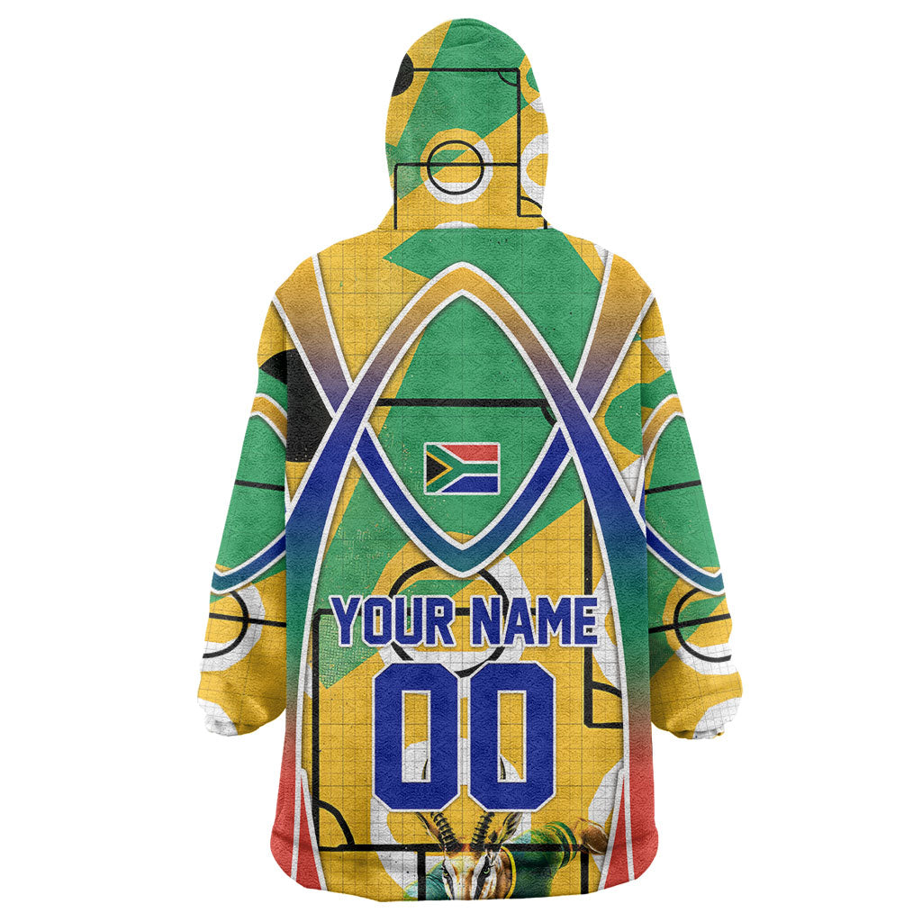 Personalized South Africa Football Springbok Kid Wearable Blanket Hoodie Bafana Bafana Rainbow Nation Flag Colors