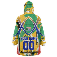 Personalized South Africa Football Springbok Kid Wearable Blanket Hoodie Bafana Bafana Rainbow Nation Flag Colors