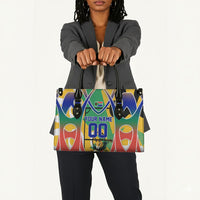 Personalized South Africa Football Springbok Leather Bag Bafana Bafana Rainbow Nation Flag Colors
