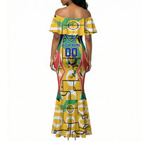 Personalized South Africa Football Springbok Mermaid Dress Bafana Bafana Rainbow Nation Flag Colors