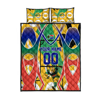 Personalized South Africa Football Springbok Quilt Bed Set Bafana Bafana Rainbow Nation Flag Colors