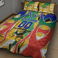 Personalized South Africa Football Springbok Quilt Bed Set Bafana Bafana Rainbow Nation Flag Colors