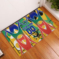 Personalized South Africa Football Springbok Rubber Doormat Bafana Bafana Rainbow Nation Flag Colors