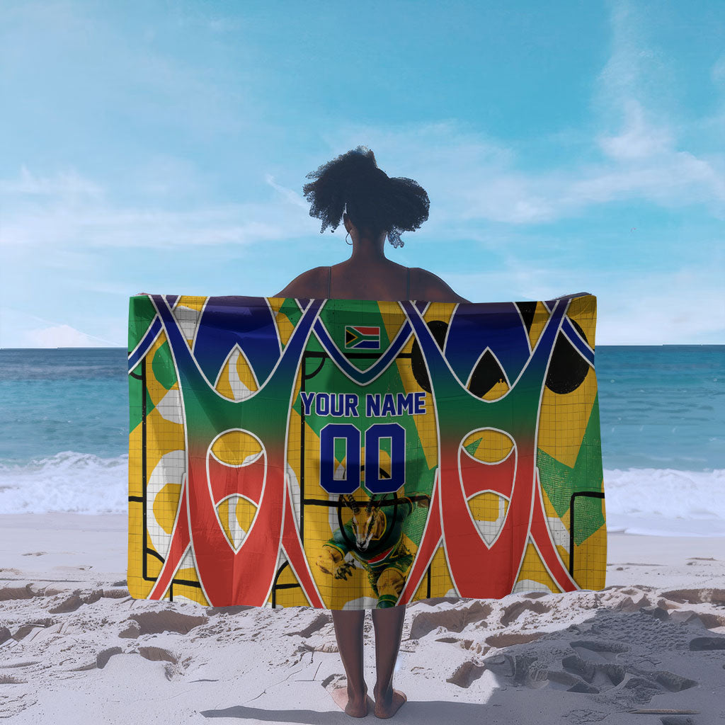 Personalized South Africa Football Springbok Sarong Bafana Bafana Rainbow Nation Flag Colors