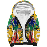 Personalized South Africa Football Springbok Sherpa Hoodie Bafana Bafana Rainbow Nation Flag Colors