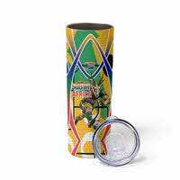Personalized South Africa Football Springbok Skinny Tumbler Bafana Bafana Rainbow Nation Flag Colors