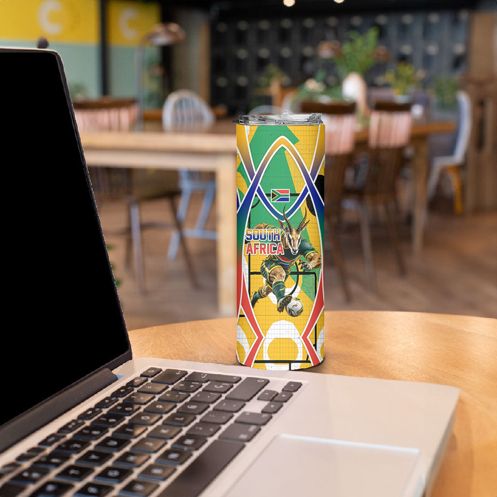 Personalized South Africa Football Springbok Skinny Tumbler Bafana Bafana Rainbow Nation Flag Colors