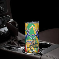 Personalized South Africa Football Springbok Skinny Tumbler Bafana Bafana Rainbow Nation Flag Colors