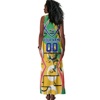 Personalized South Africa Football Springbok Tank Maxi Dress Bafana Bafana Rainbow Nation Flag Colors