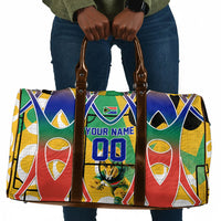 Personalized South Africa Football Springbok Travel Bag Bafana Bafana Rainbow Nation Flag Colors