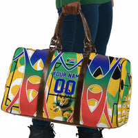 Personalized South Africa Football Springbok Travel Bag Bafana Bafana Rainbow Nation Flag Colors