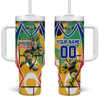 Personalized South Africa Football Springbok Tumbler With Handle Bafana Bafana Rainbow Nation Flag Colors