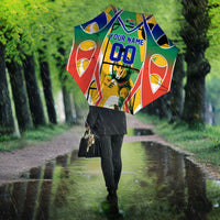 Personalized South Africa Football Springbok Umbrella Bafana Bafana Rainbow Nation Flag Colors
