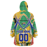 Personalized South Africa Football Springbok Wearable Blanket Hoodie Bafana Bafana Rainbow Nation Flag Colors