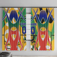 Personalized South Africa Football Springbok Window Curtain Bafana Bafana Rainbow Nation Flag Colors