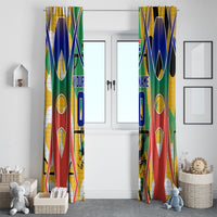 Personalized South Africa Football Springbok Window Curtain Bafana Bafana Rainbow Nation Flag Colors