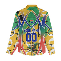 Personalized South Africa Football Springbok Women Casual Shirt Bafana Bafana Rainbow Nation Flag Colors