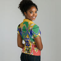 Personalized South Africa Football Springbok Women Polo Shirt Bafana Bafana Rainbow Nation Flag Colors