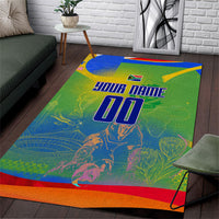 Personalized South Africa Football Area Rug Springbok Champion Soccer Mascot Protea