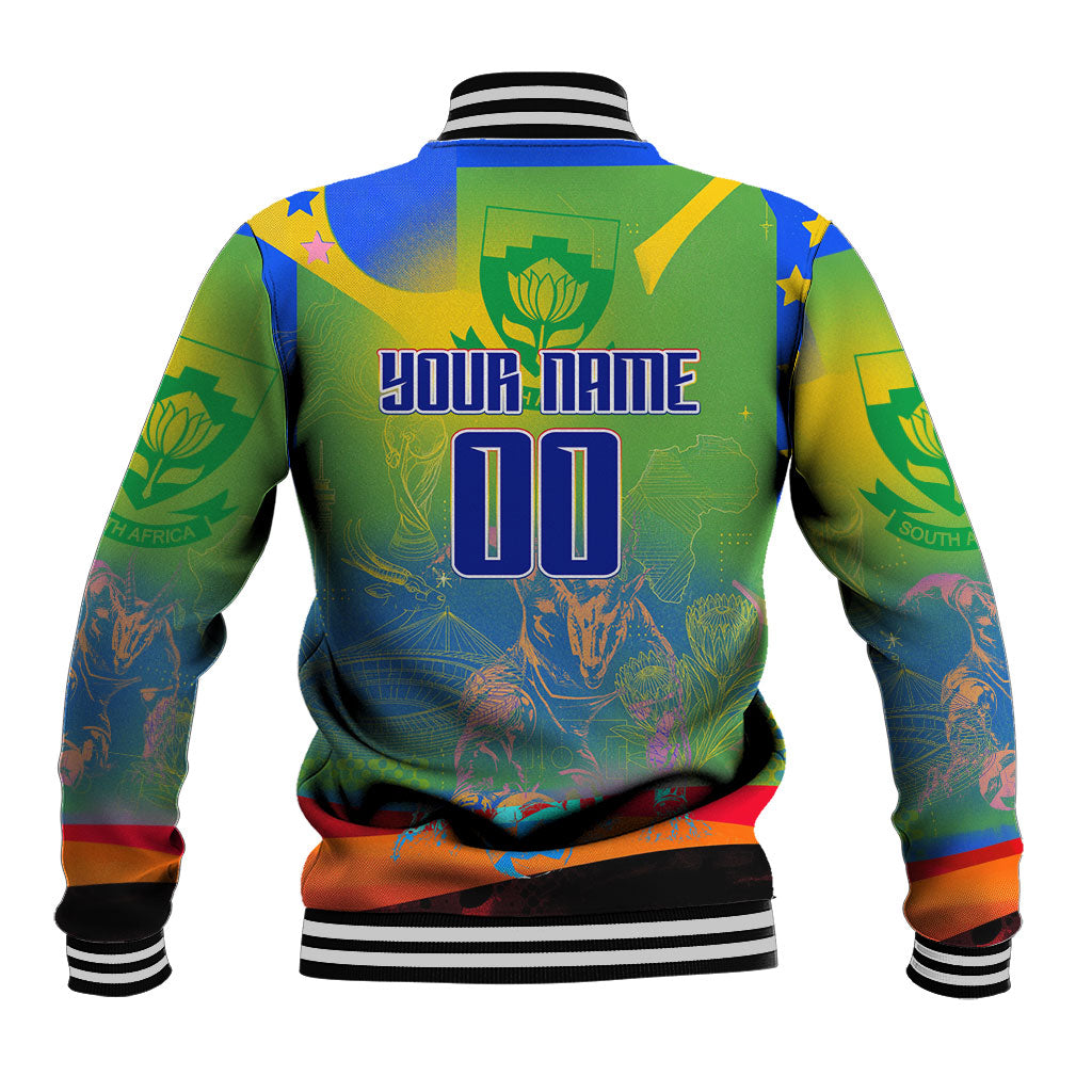 Personalized South Africa Football Baseball Jacket Springbok Champion Soccer Mascot Protea