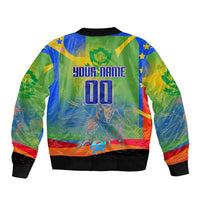Personalized South Africa Football Bomber Jacket Springbok Champion Soccer Mascot Protea