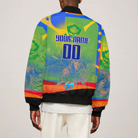 Personalized South Africa Football Bomber Jacket Springbok Champion Soccer Mascot Protea