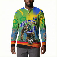 Personalized South Africa Football Button Sweatshirt Springbok Champion Soccer Mascot Protea