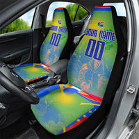 Personalized South Africa Football Car Seat Cover Springbok Champion Soccer Mascot Protea
