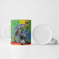 Personalized South Africa Football Ceramic Mug Springbok Champion Soccer Mascot Protea