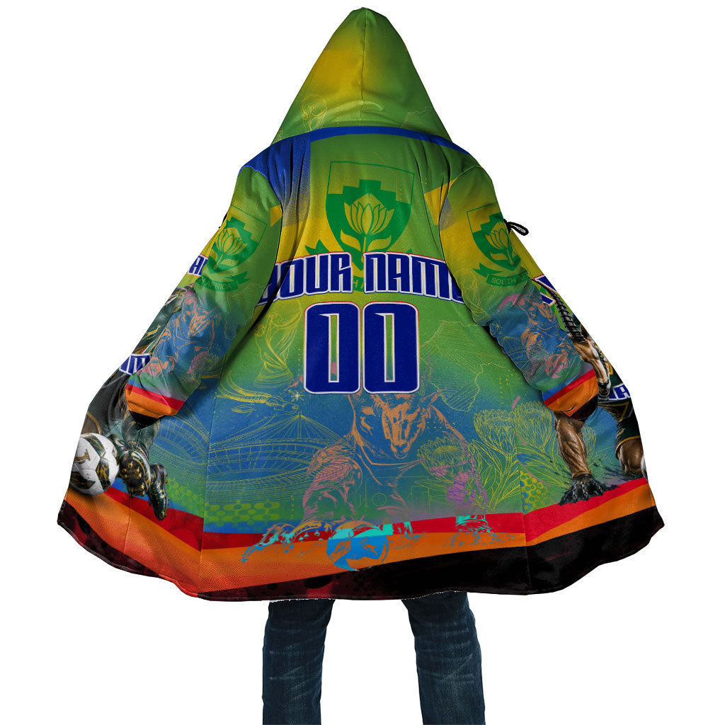 Personalized South Africa Football Cloak Springbok Champion Soccer Mascot Protea