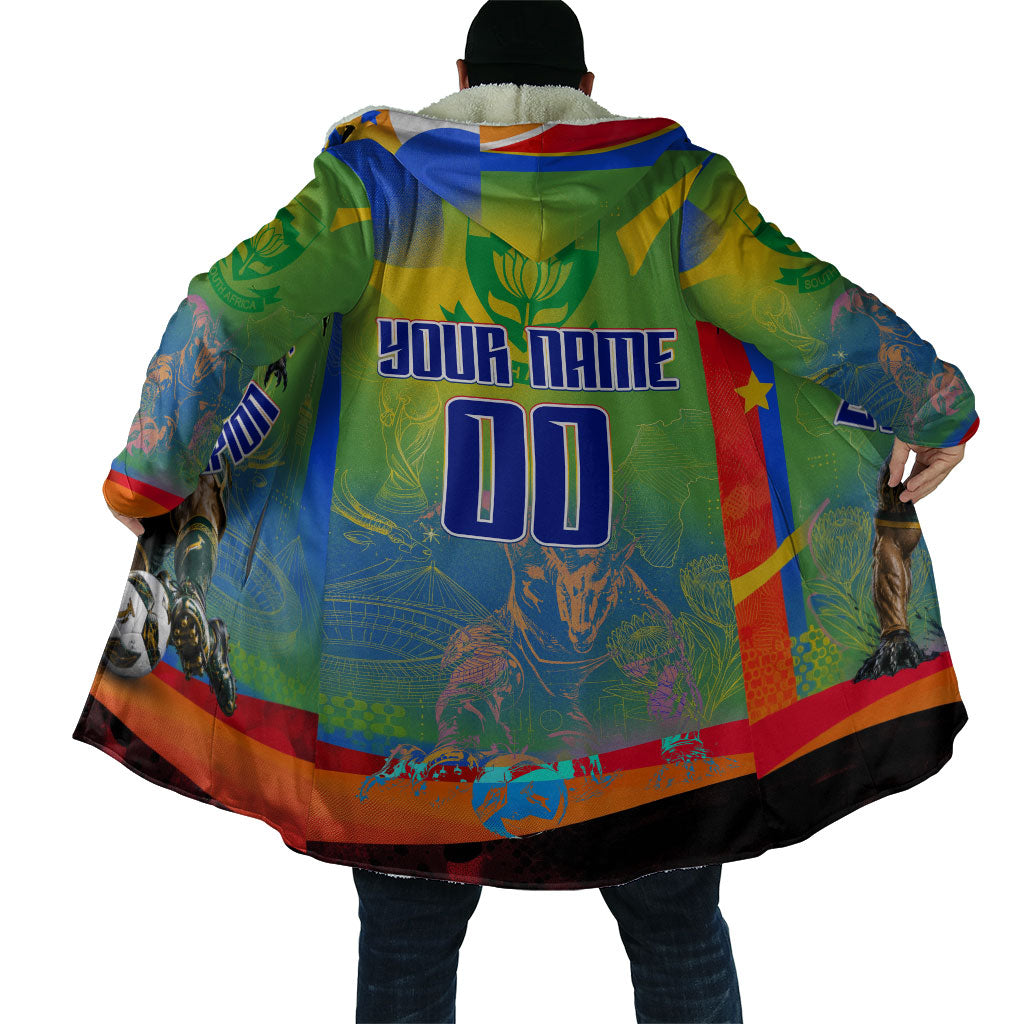 Personalized South Africa Football Cloak Springbok Champion Soccer Mascot Protea