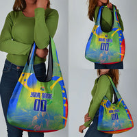 Personalized South Africa Football Grocery Bag Springbok Champion Soccer Mascot Protea
