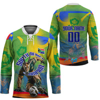 Personalized South Africa Football Hockey Jersey Springbok Champion Soccer Mascot Protea