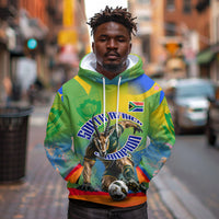 Personalized South Africa Football Hoodie Springbok Champion Soccer Mascot Protea
