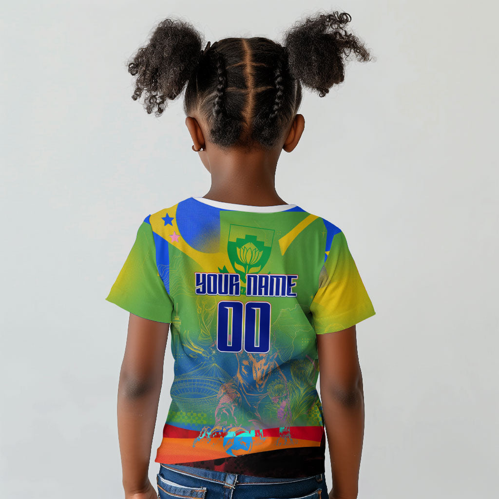 Personalized South Africa Football Kid T shirt Springbok Champion Soccer Mascot Protea