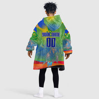 Personalized South Africa Football Kid Wearable Blanket Hoodie Springbok Champion Soccer Mascot Protea
