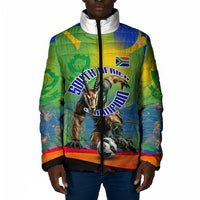 Personalized South Africa Football Padded Jacket Springbok Champion Soccer Mascot Protea
