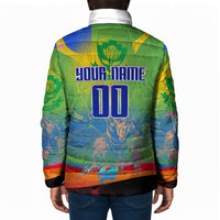 Personalized South Africa Football Padded Jacket Springbok Champion Soccer Mascot Protea