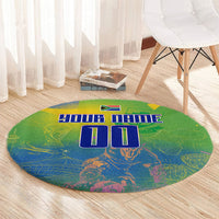 Personalized South Africa Football Round Carpet Springbok Champion Soccer Mascot Protea