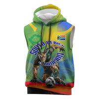 Personalized South Africa Football Sleeveless Hoodie Springbok Champion Soccer Mascot Protea