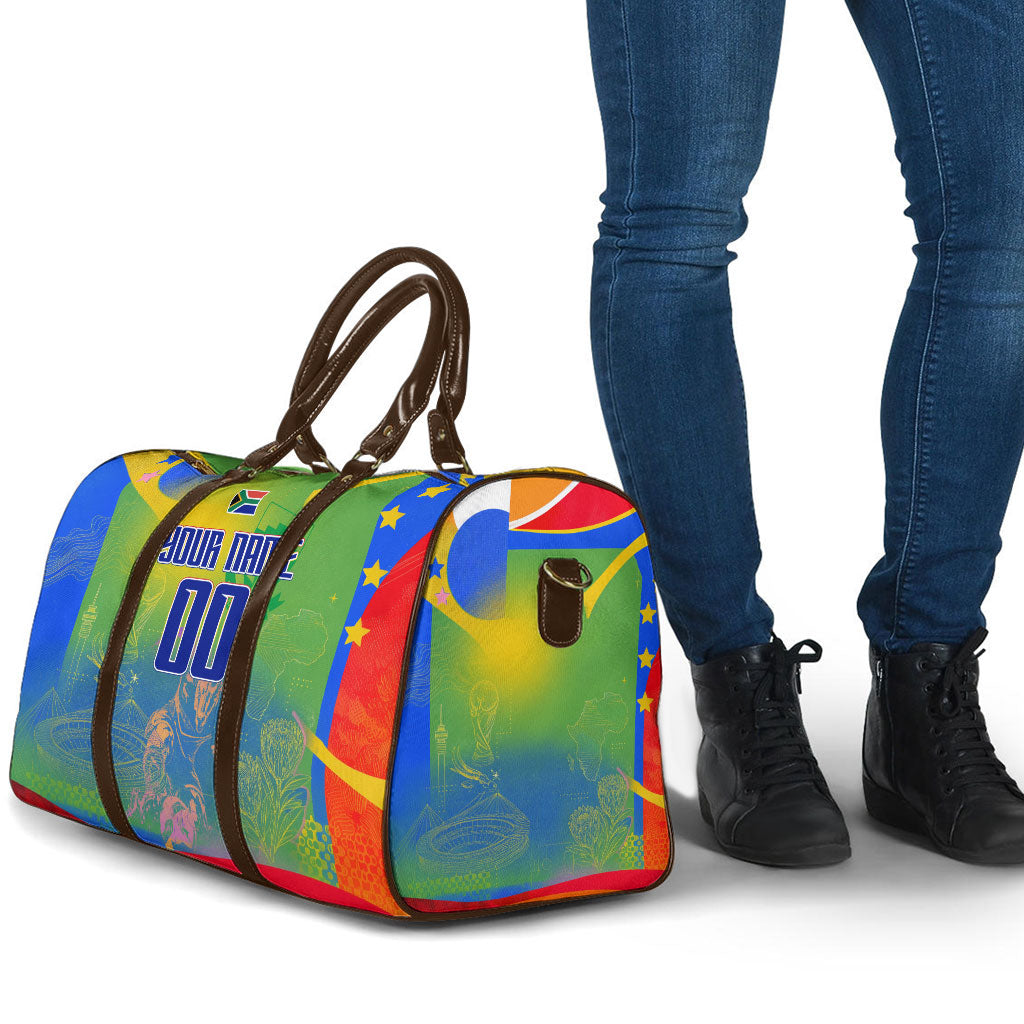 Personalized South Africa Football Travel Bag Springbok Champion Soccer Mascot Protea