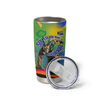 Personalized South Africa Football Tumbler Cup Springbok Champion Soccer Mascot Protea